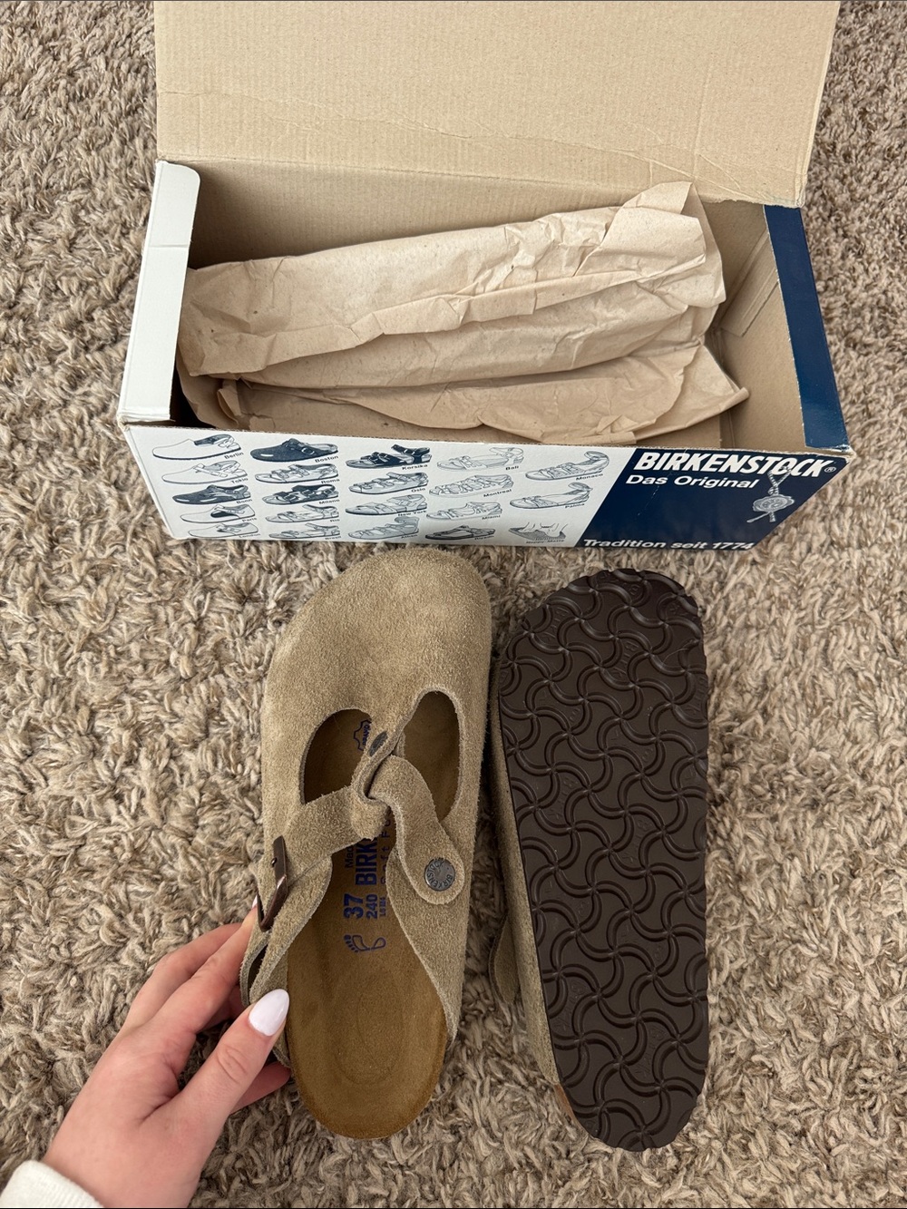 Birkenstock Bern Taupe Suede Clogs | EU 37/Womens 6 | NWT